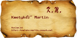 Kmetykó Martin névjegykártya