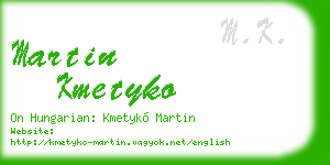 martin kmetyko business card